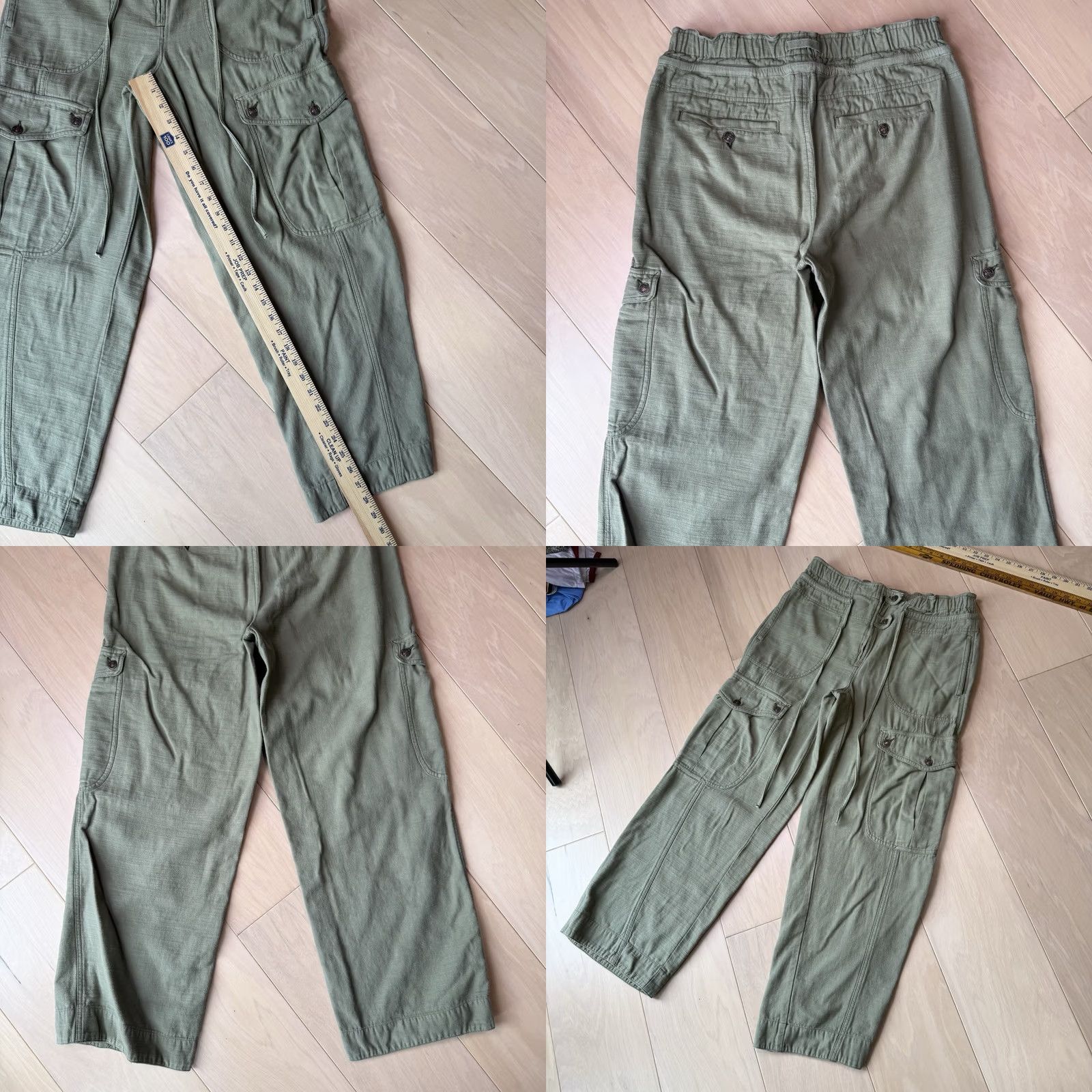 Free People Free People Tahiti Pull On Cargo Pants Women's Medium Green Wide-Leg Casual Pant Size 32" / US 10 / IT 46 - 8 Thumbnail