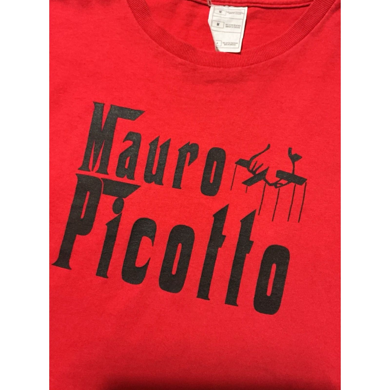 Fruit Of The Loom Mauro Picotto DJ EDM Trance Electronic Dance Techno Music Graphic Red T-Shirt MD Mens Regular M Shirt Size US M / EU 48-50 / 2 - 6 Thumbnail