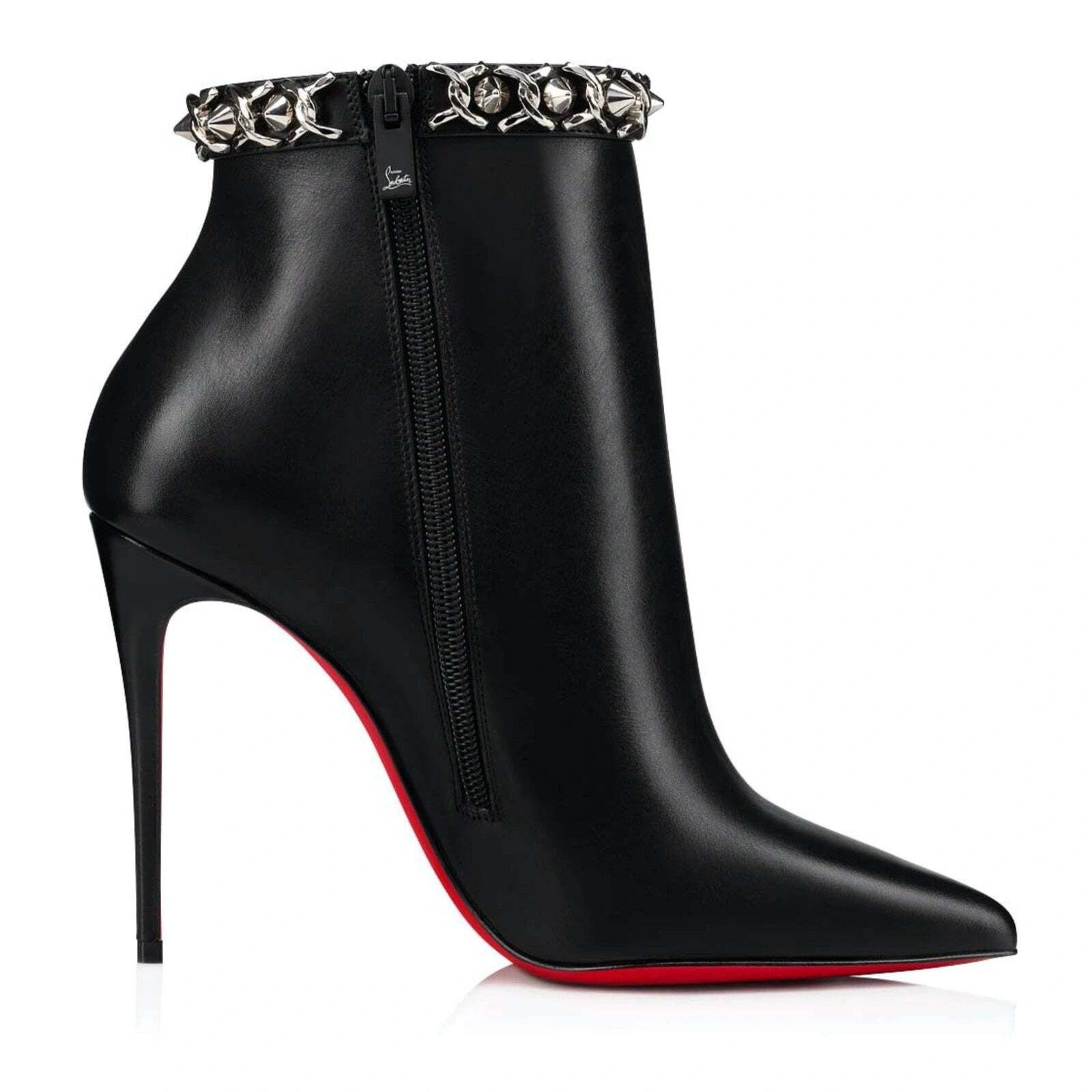 Christian Louboutin Christian Louboutin Booty Chain 100 Black Calf Leather Ankle Size US 7.5 / IT 37.5 - 7 Thumbnail