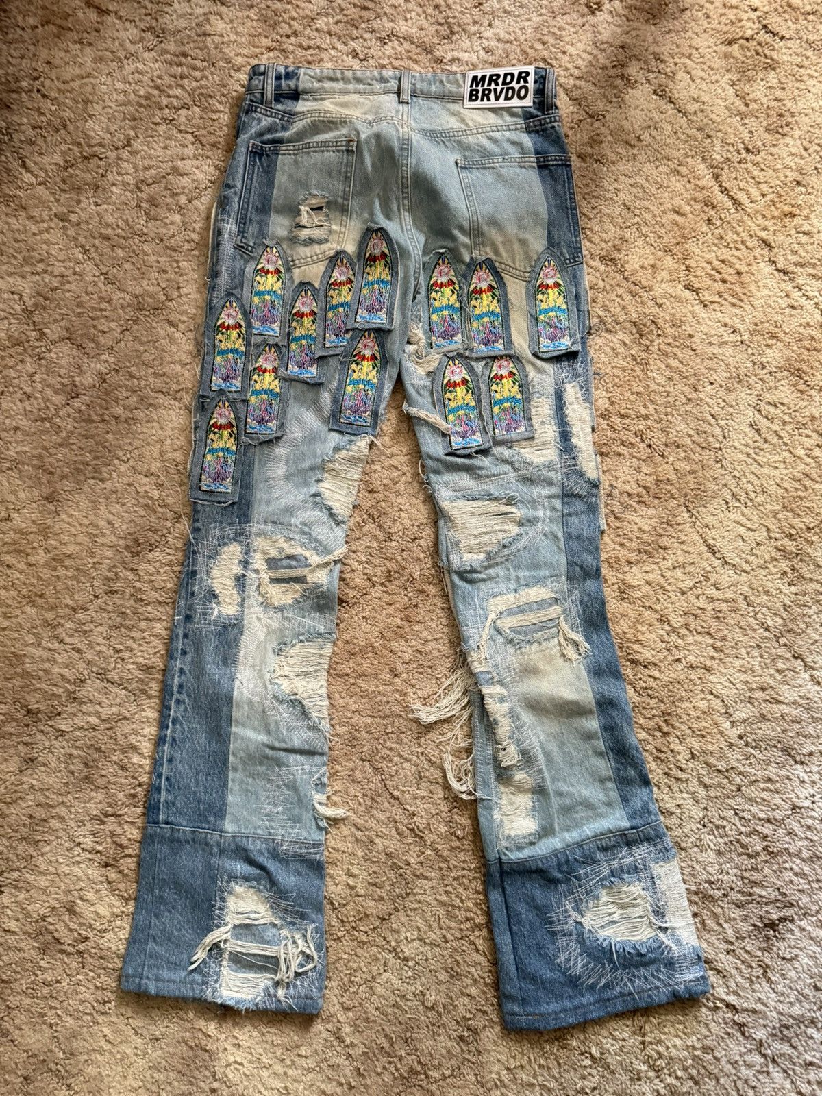 Ev Bravado Who Decides War Coliseum Fusion Stained Glass Denim Size US 30 / EU 46 - 2 Thumbnail