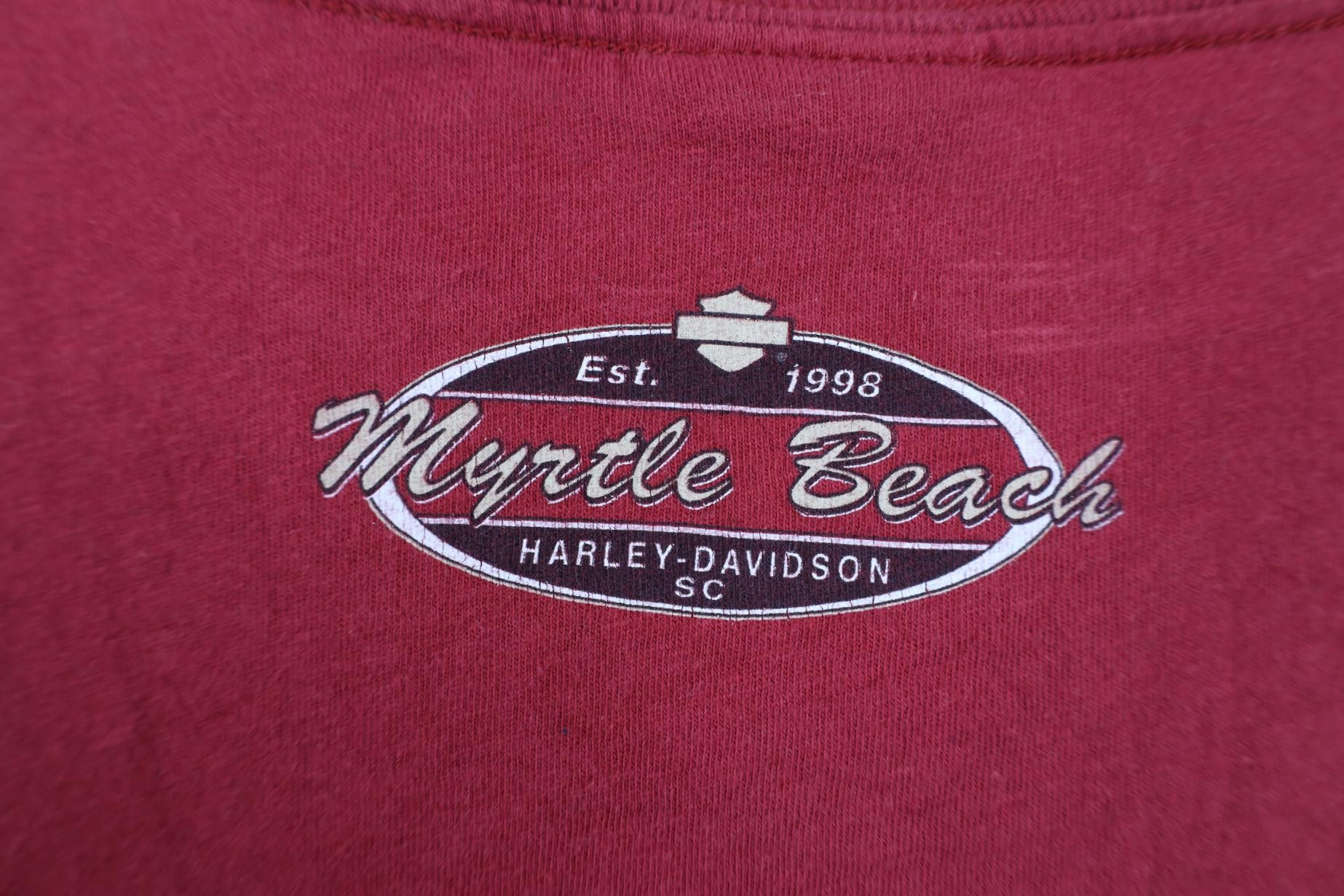 Harley Davidson Vintage Y2K Harley Davidson Tribal Floral Leaf T-Shirt Red Size XL / US 12-14 / IT 48-50 - 12 Thumbnail