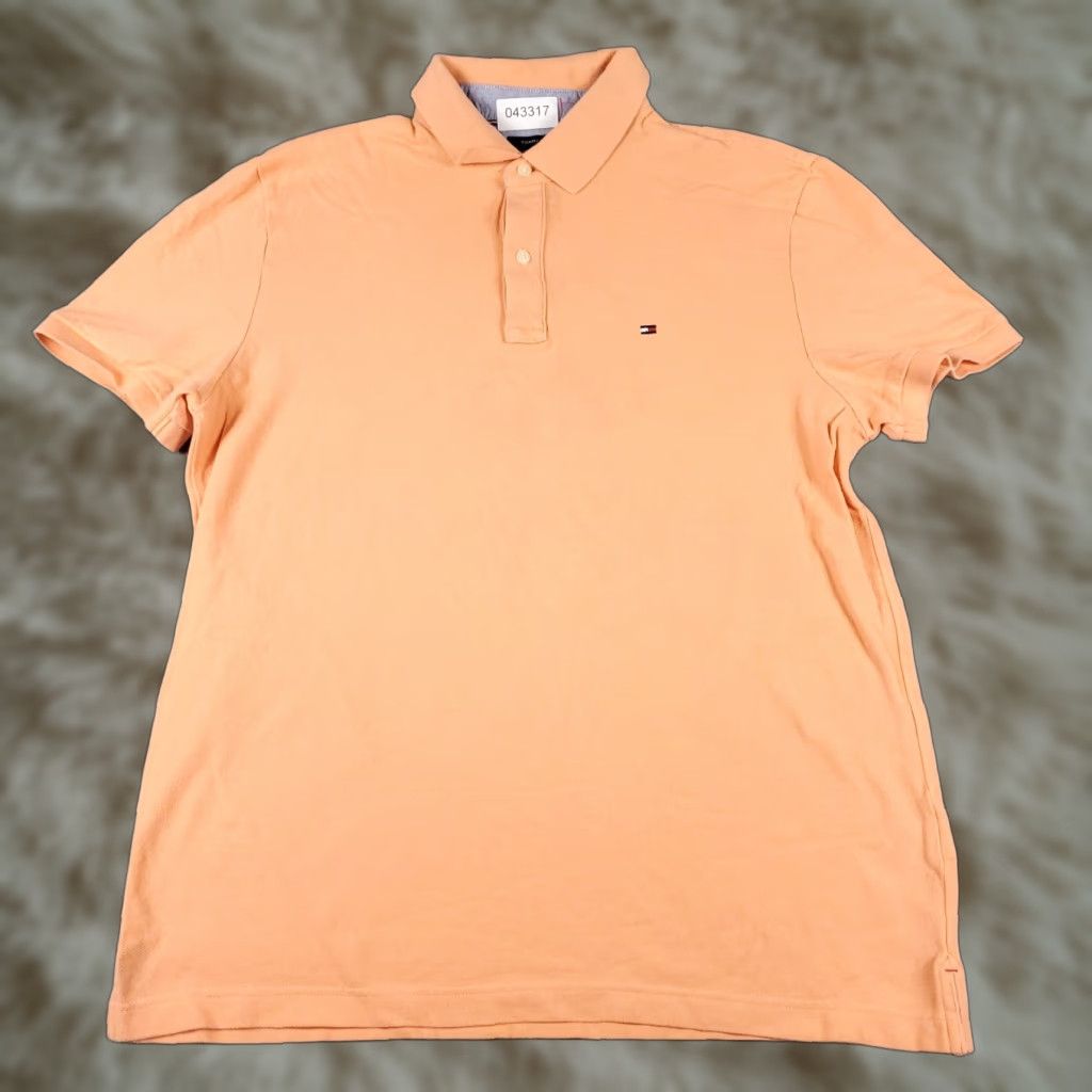 Tommy Hilfiger Tommy Hilfiger Polo Shirt Mens Large Orange Custom Fit Short Sleeve Shirt No N/A Size US L / EU 52-54 / 3 - 1 Thumbnail