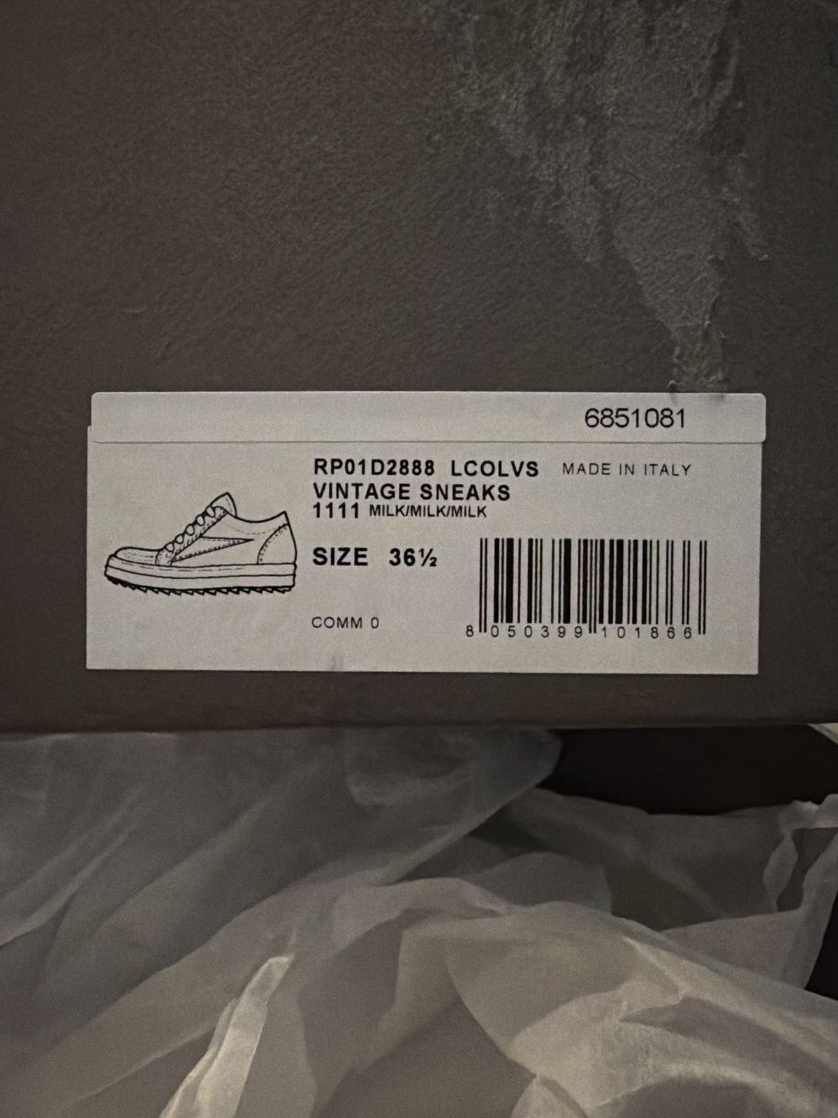 Rick Owens Rick Owens Triple Milk Vintage Sneaks Vans Size 36.5 New Size US 5 / EU 37 - 10 Thumbnail