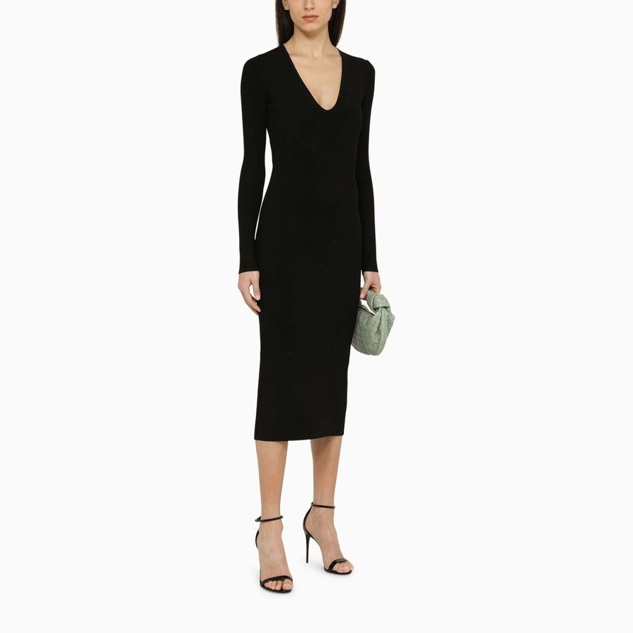 Victoria Beckham o1d2blof1124 Midi Dress in Black Size S / US 4 / IT 40 - 2 Thumbnail