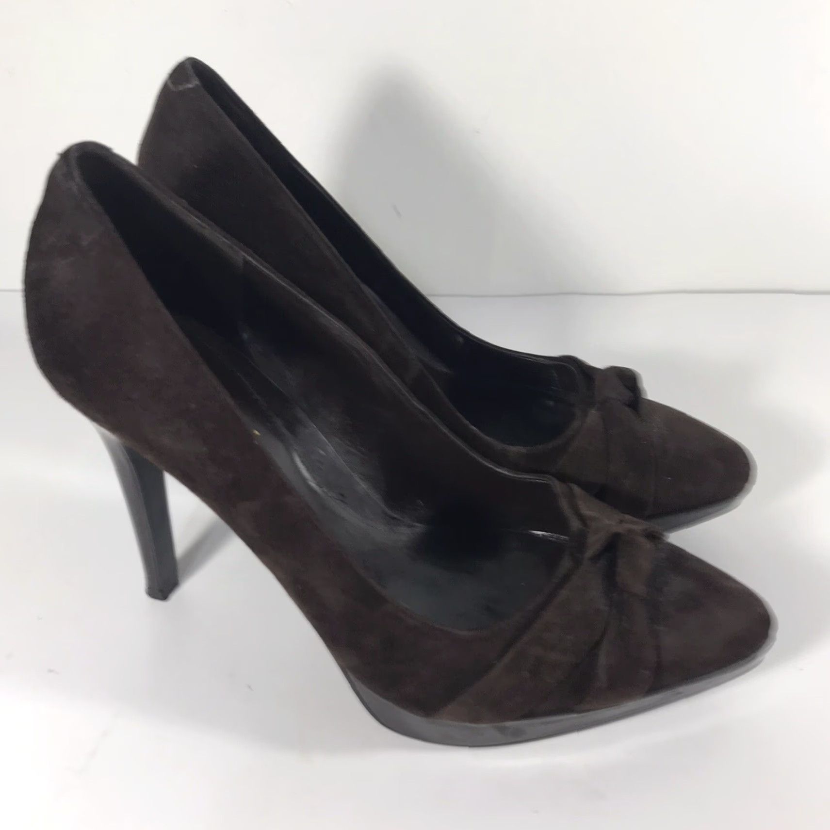 Ralph Lauren Lauren Ralph Lauren Suede Heels Women Size 8M Platform 1in 4.5in Block Heel Brown Formal Size US 8 / IT 38 - 4 Thumbnail