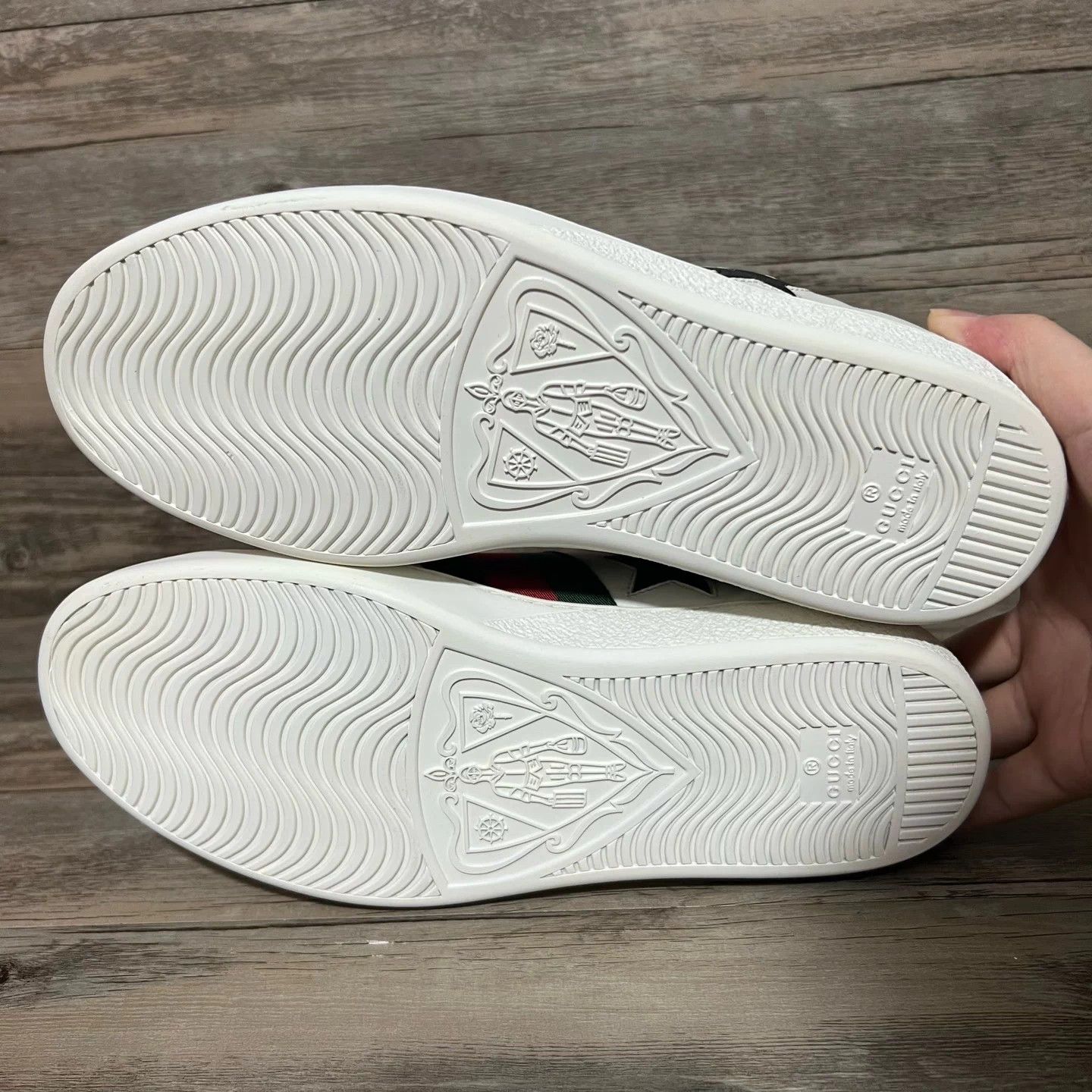 Gucci GUCCI ACE Star White Leather Sneakers US7.5/41.5 97N Size US 8.5 / EU 41-42 - 6 Thumbnail