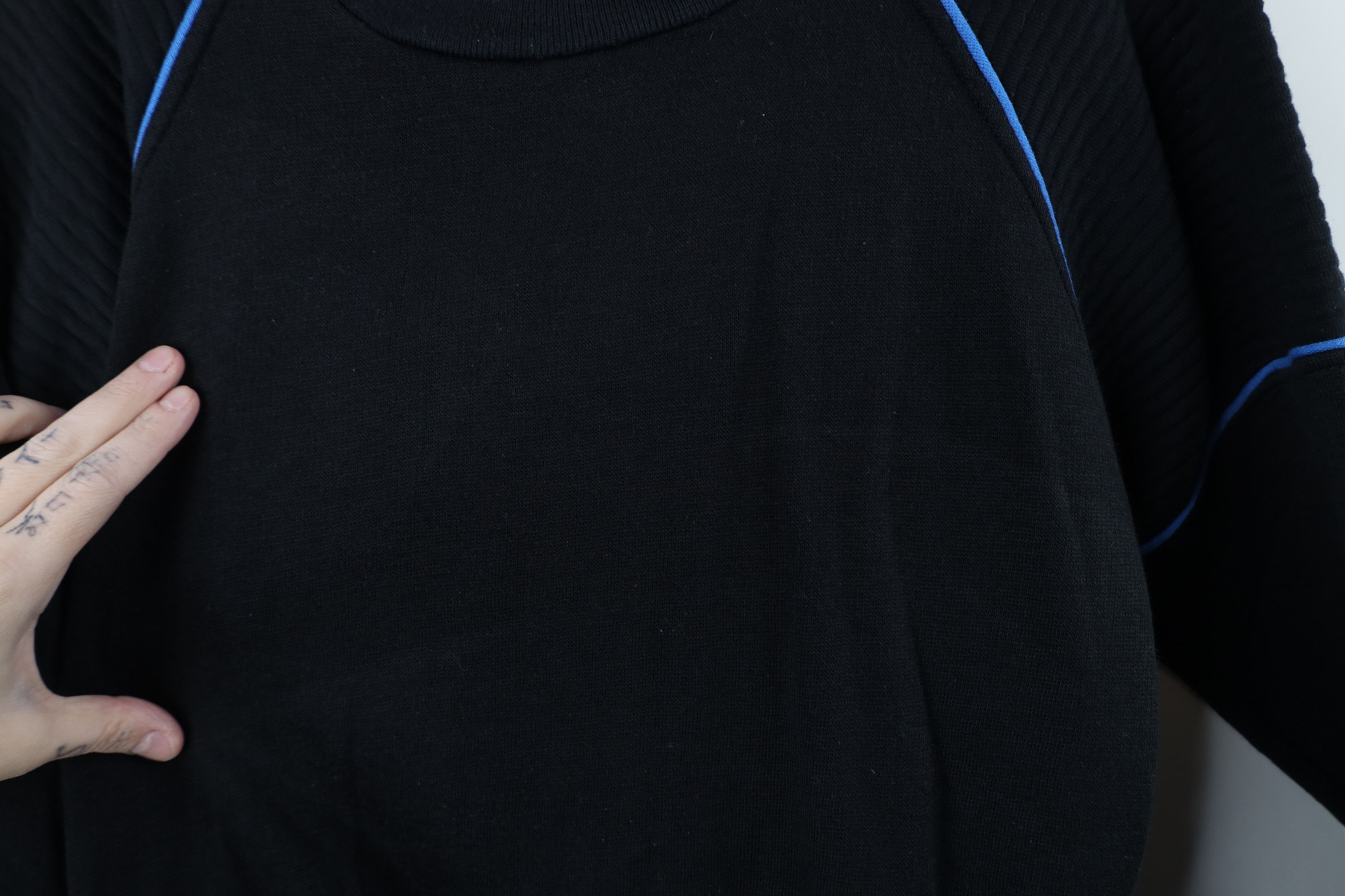 Vintage Vintage 70s 80s Streetwear Blank Ribbed Sweatshirt Black Size M / US 6-8 / IT 42-44 - 4 Thumbnail