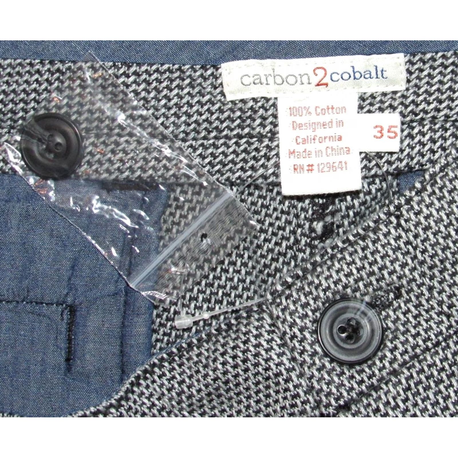 Carbon2Cobalt VINTAGE CARBON2COBALT Grey Flat Front Highly Textured Cotton Dobby Pants 35 x 33 NWOT Size US 35 - 5 Thumbnail