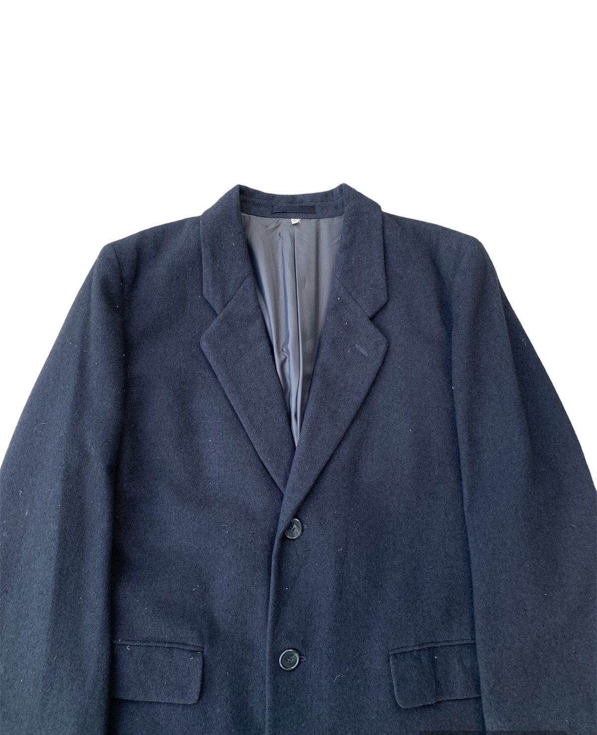 Yves Saint Laurent Vtg YvesSaintLaurent Diffusion Hommes Black Wool Long Coat Size US L / EU 52-54 / 3 - 3 Thumbnail