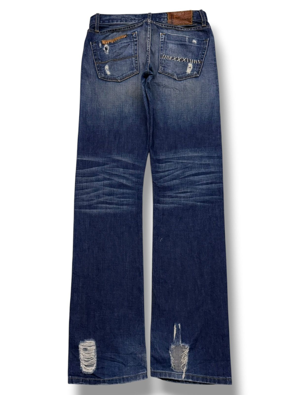 Japanese Brand Vintage Y2K Artisan De Luxe Destroy Blue | Slim Straight W32 Size US 32 / EU 48 - 3 Thumbnail