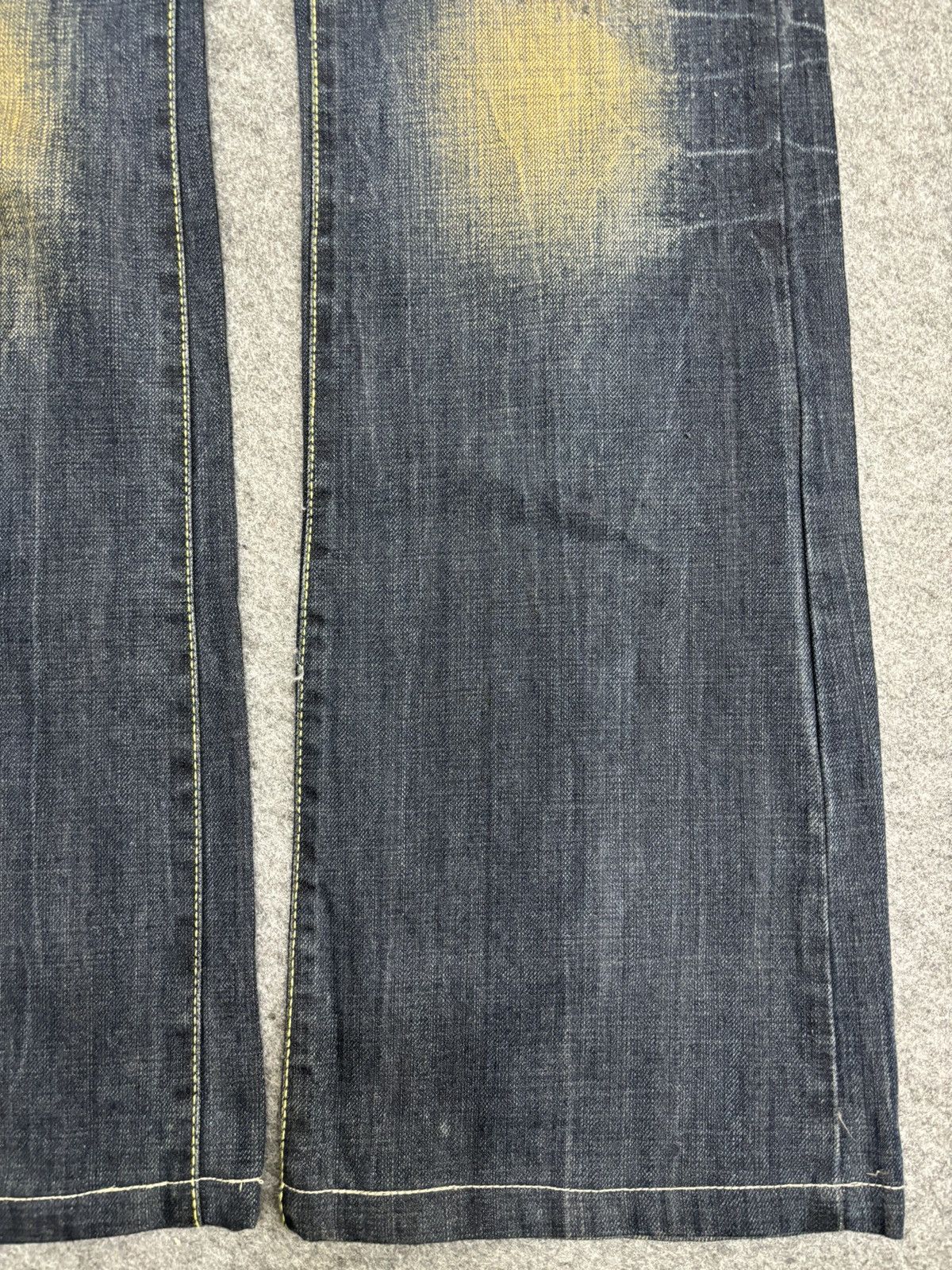 Japanese Brand 💥Flare💥Insane 90s Style Blue Rusty Distressed Denim F561 Size US 30 / EU 46 - 7 Thumbnail