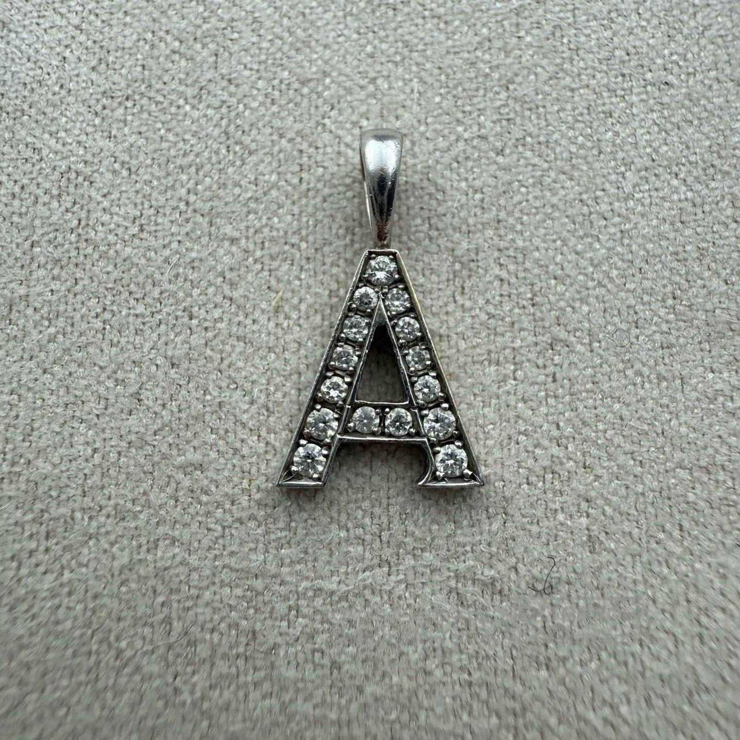 EYEFUNNY Eyefunny White Gold Diamond Letter A Pendant. Size ONE SIZE - 1 Thumbnail