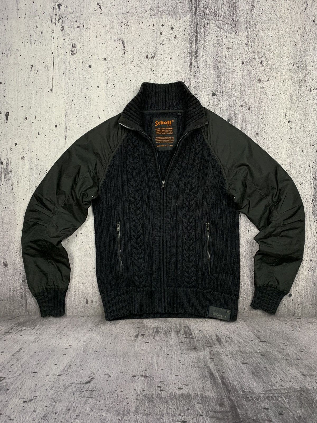 Scott Jacket Bomber Vintage Style Sweater Nylon