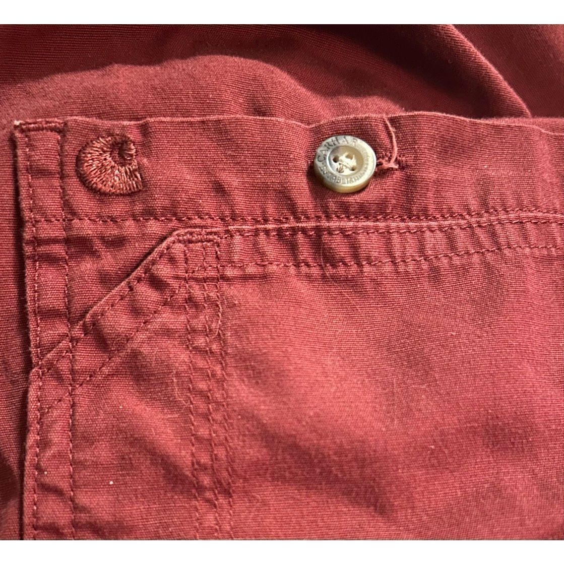Carhartt Carhartt Button Up Short Sleeve Shirt Men's Size 2XL Maroon Size US XXL / EU 58 / 5 - 4 Thumbnail