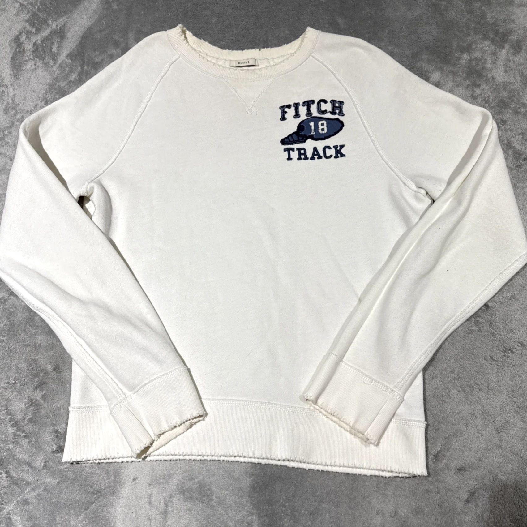 Abercrombie & Fitch Abercrombie & Fitch Shirt Mens Large White Muscle Sweatshirt Spellout Track Crew Size US L / EU 52-54 / 3 - 2 Thumbnail