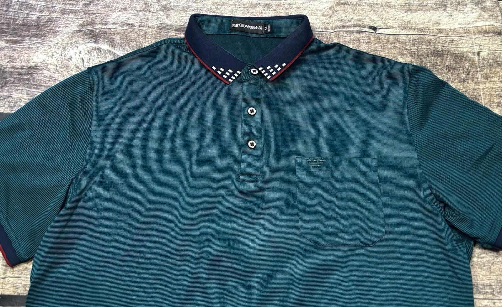Armani Emporio Armani Polo Shirt Mens Medium Pocket Eagle Green Size US M / EU 48-50 / 2 - 3 Thumbnail