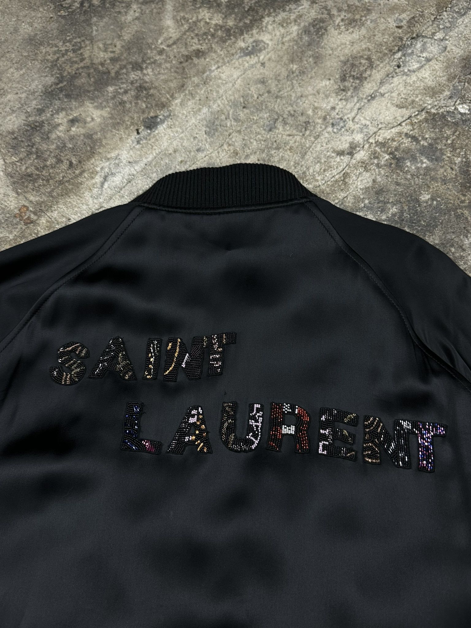 Saint Laurent Paris Saint Laurent Paris Teddy Satin Bomber Jacket Size US L / EU 52-54 / 3 - 6 Thumbnail
