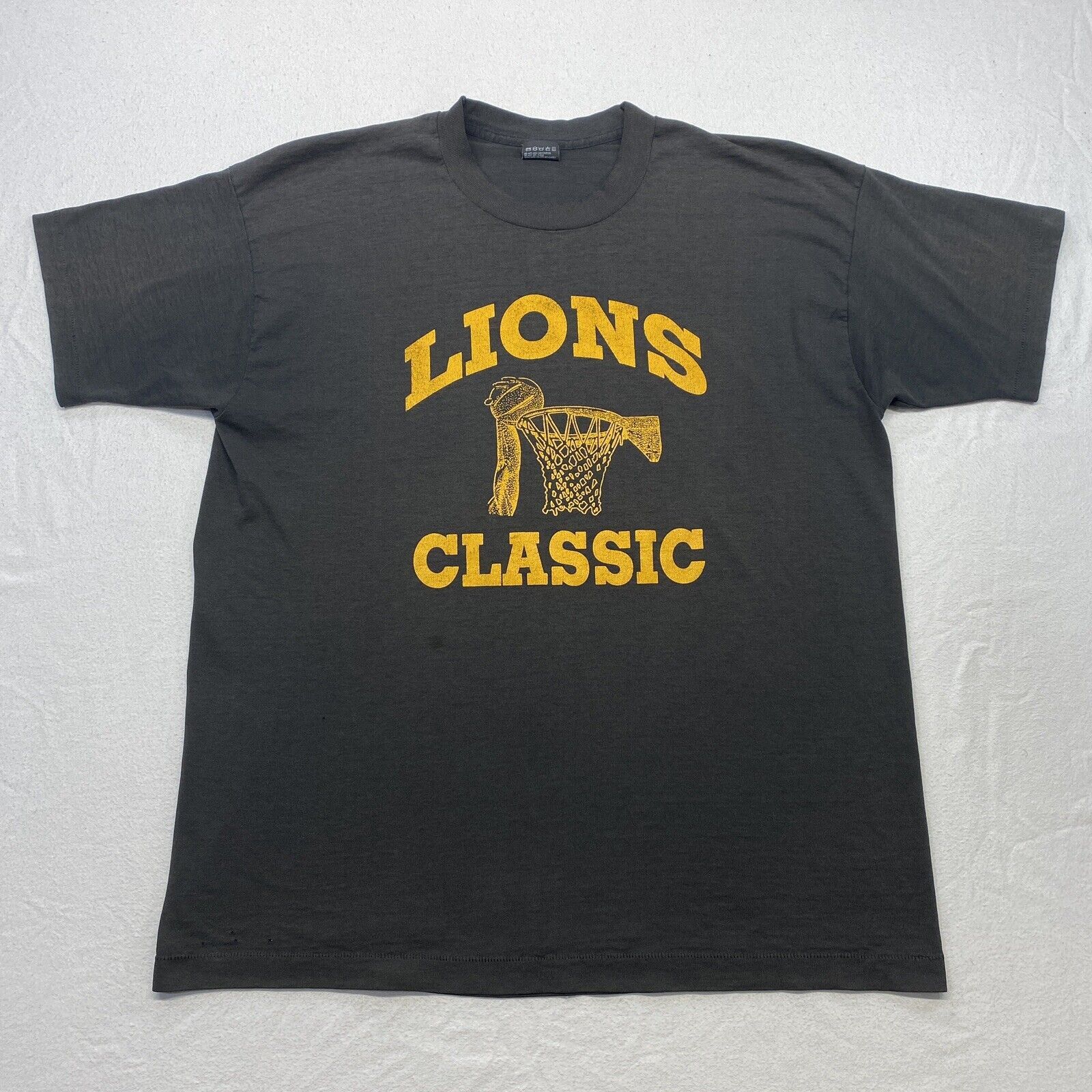 Vintage Lions Classic Basketball T Shirt Adult XL Black Single