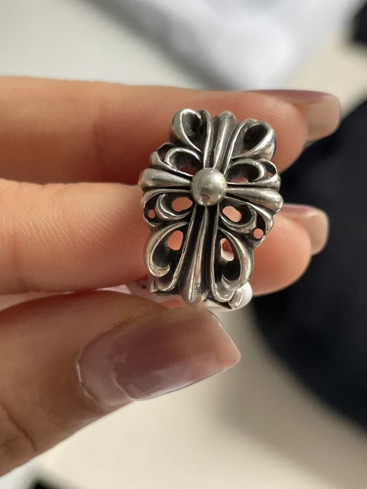 Chrome Hearts Chrome Hearts Silver Floral Cross Ring Size ONE SIZE - 12 Thumbnail