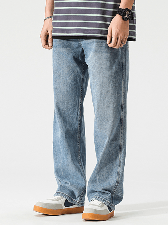 Japanese Brand Japanese trend straight retro wide leg men's jeans Size US 32 / EU 48 - 1 Thumbnail