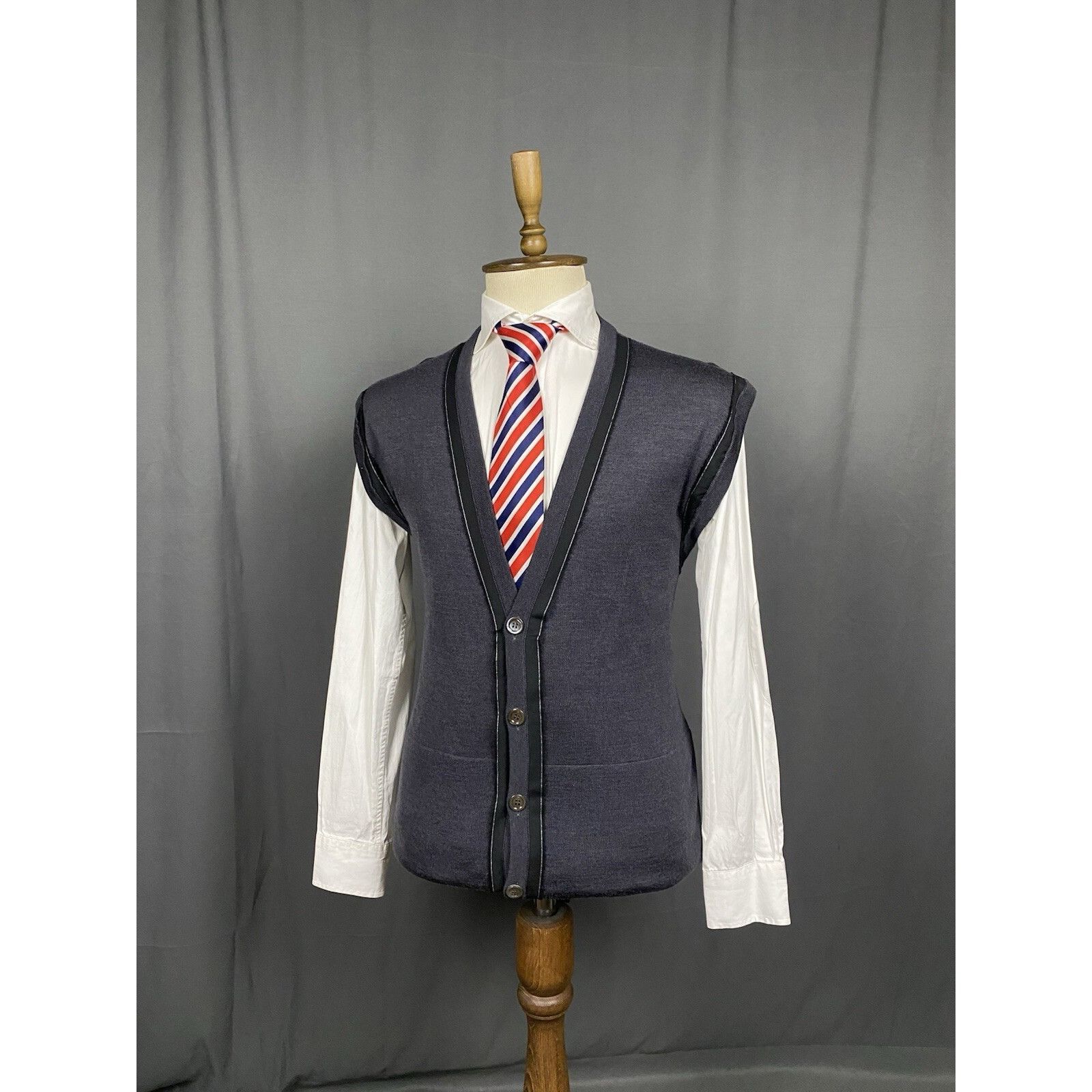 Dior Dior Homme Men's Gray Wool Silk Vest Size M Size US M / EU 48-50 / 2 - 4 Thumbnail