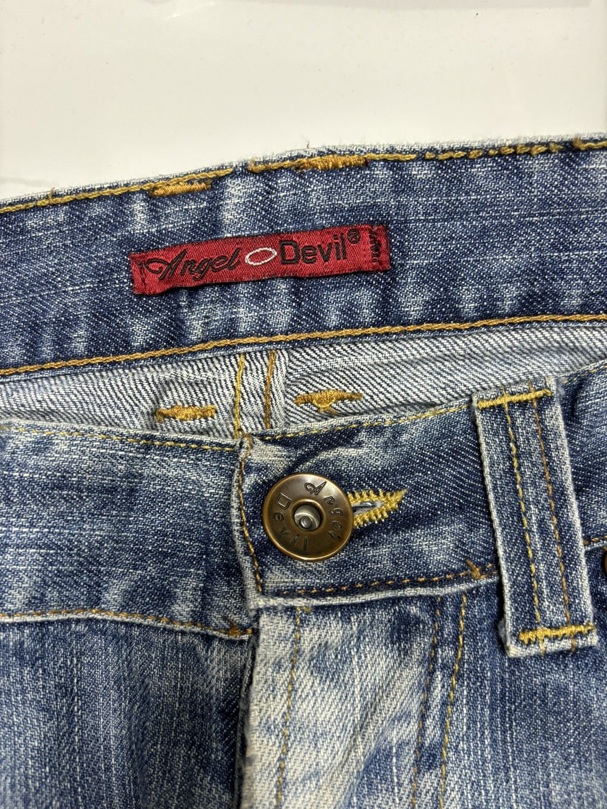 Angel Blue × If Six Was Nine × Japanese Brand 🔥Angel Devil Punk Distressed Denim Jeans Size US 32 / EU 48 - 9 Thumbnail