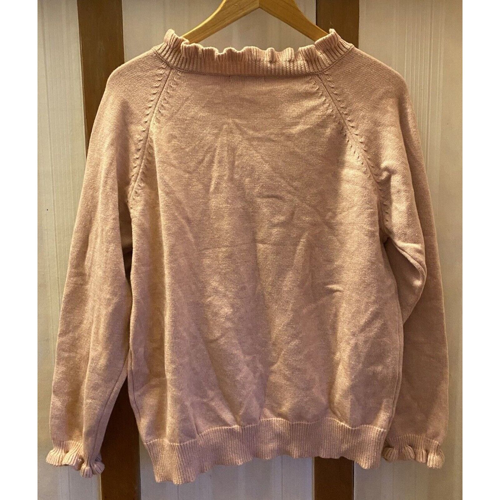 Other BTFBM Womens M Sweater Pullover Top Pink Knit Ruffle Soft Size M / US 6-8 / IT 42-44 - 5 Thumbnail