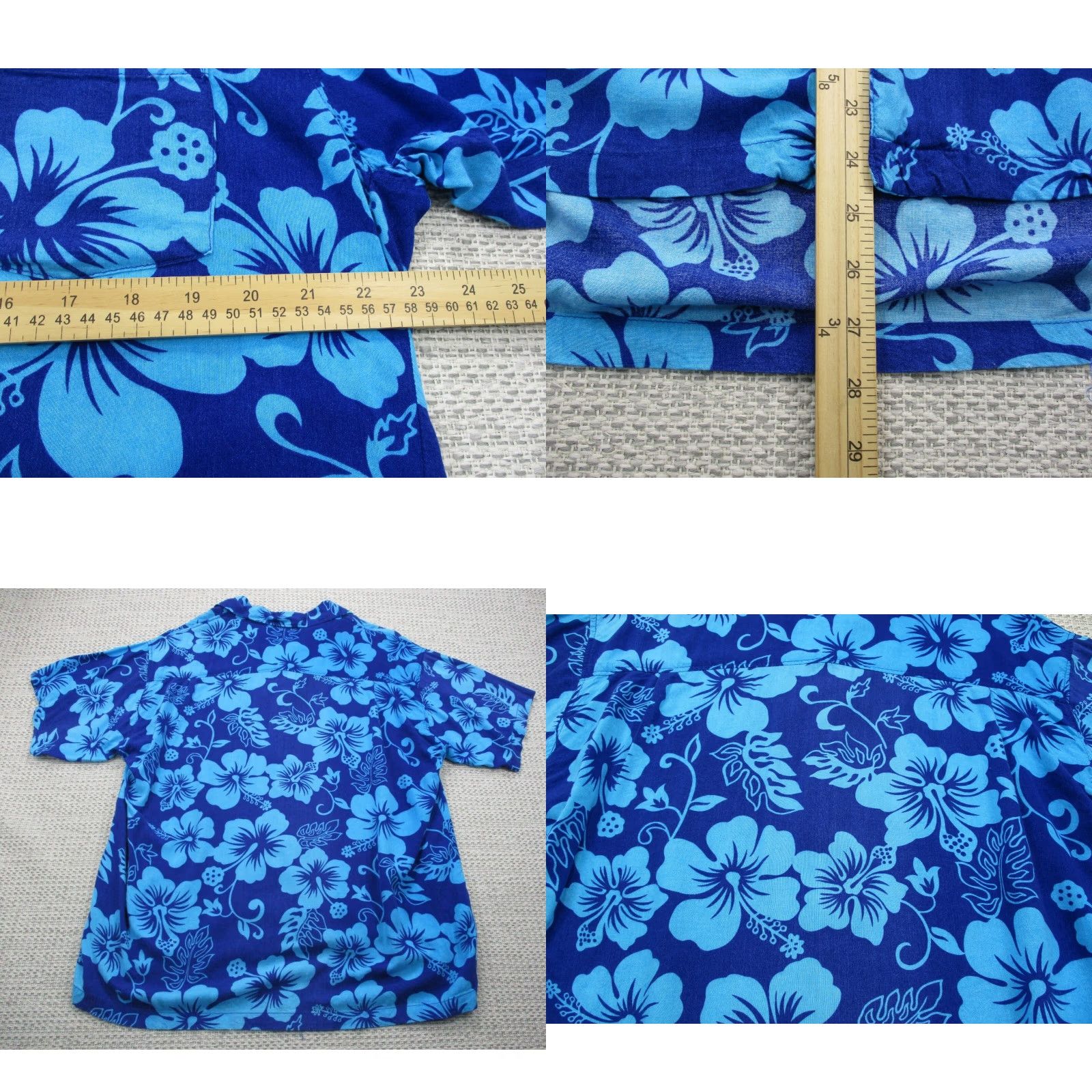 Vintage Sundrenched Australia Small Short Sleeve Blue Floral Rayon Hawaiian Shirt Button-Up Mens Size US S / EU 44-46 / 1 - 8 Thumbnail