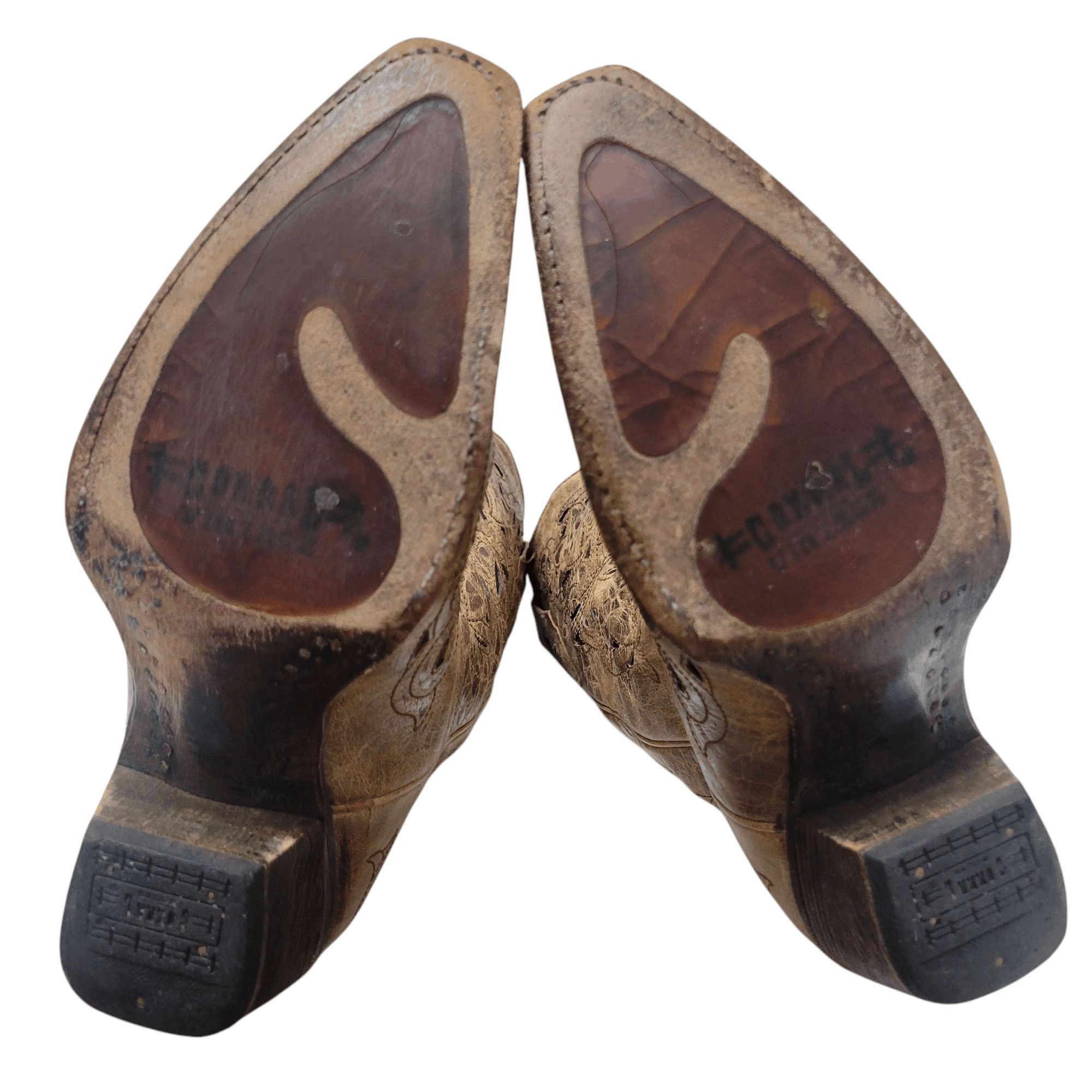 Other Corral Vintage Boots Leather Saddle Brushed Women 8M A1970 Size US 8 / IT 38 - 7 Thumbnail