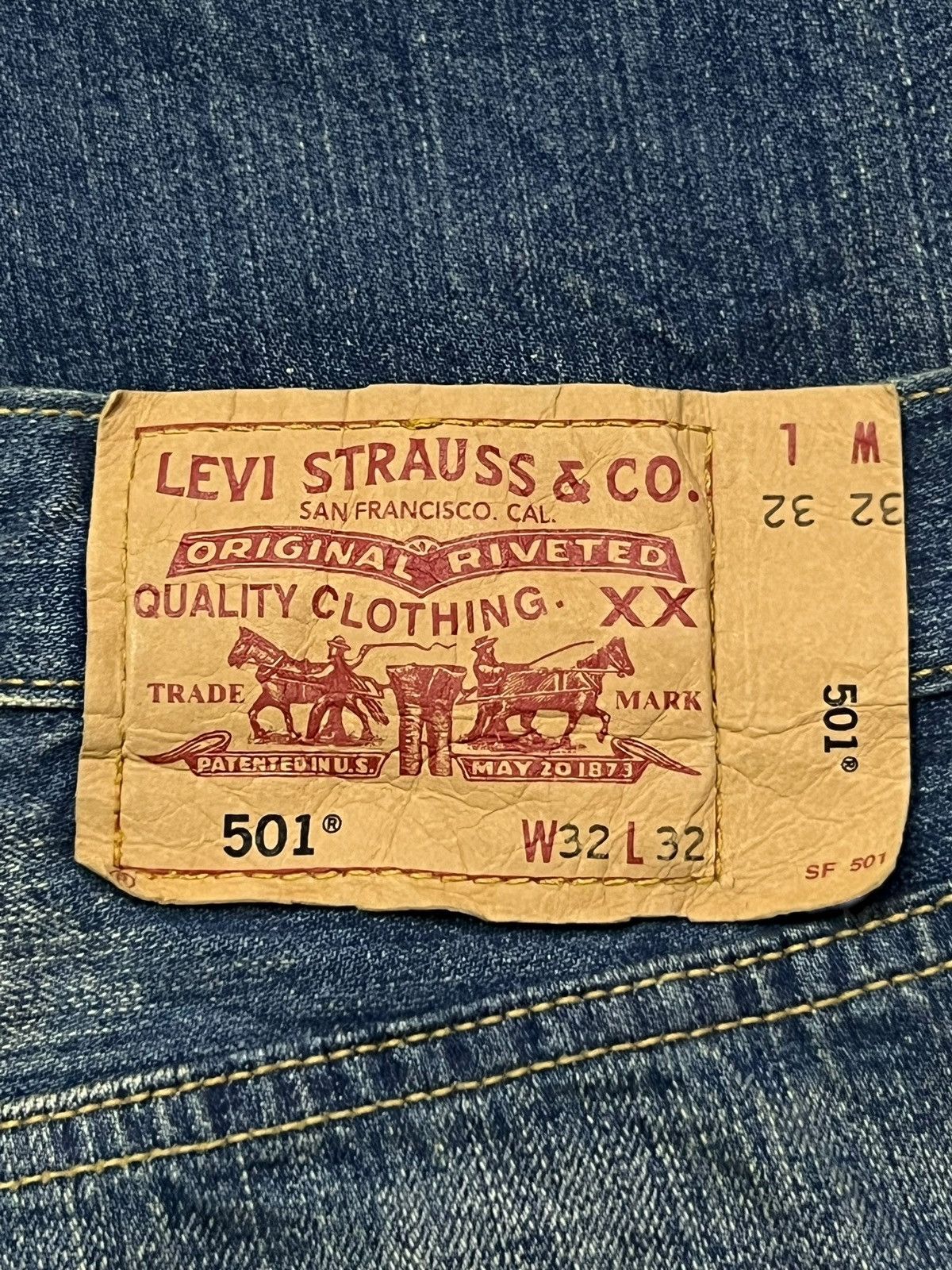 Levi's Loose Vintage 05s Levi’s 501 Japan Denim-Faded Whisker Wash Size US 33 - 13 Thumbnail