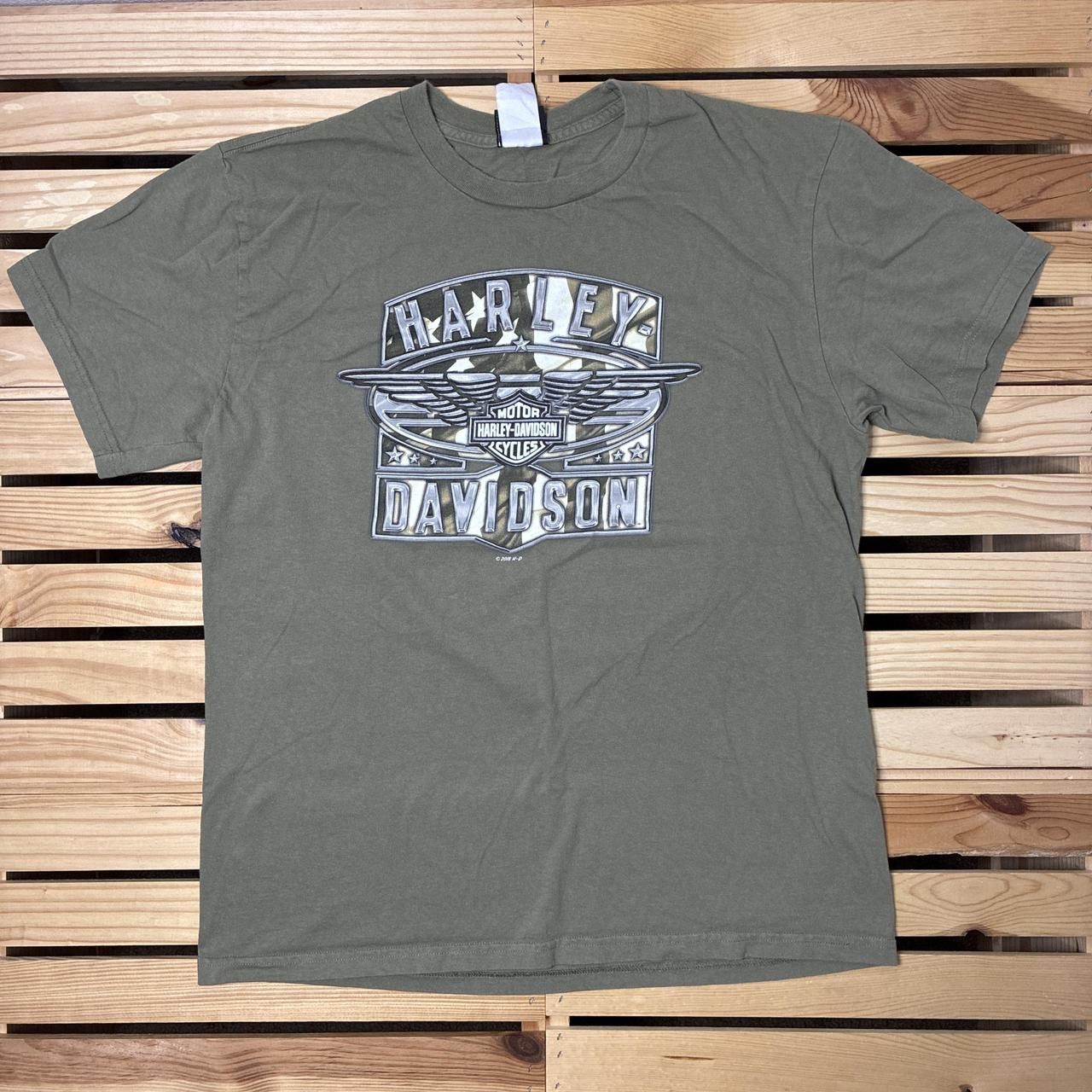 Harley Davidson Harley Davidson Miami, FL 2018 Green Biker Tee Size Large Size US L / EU 52-54 / 3 - 1 Thumbnail
