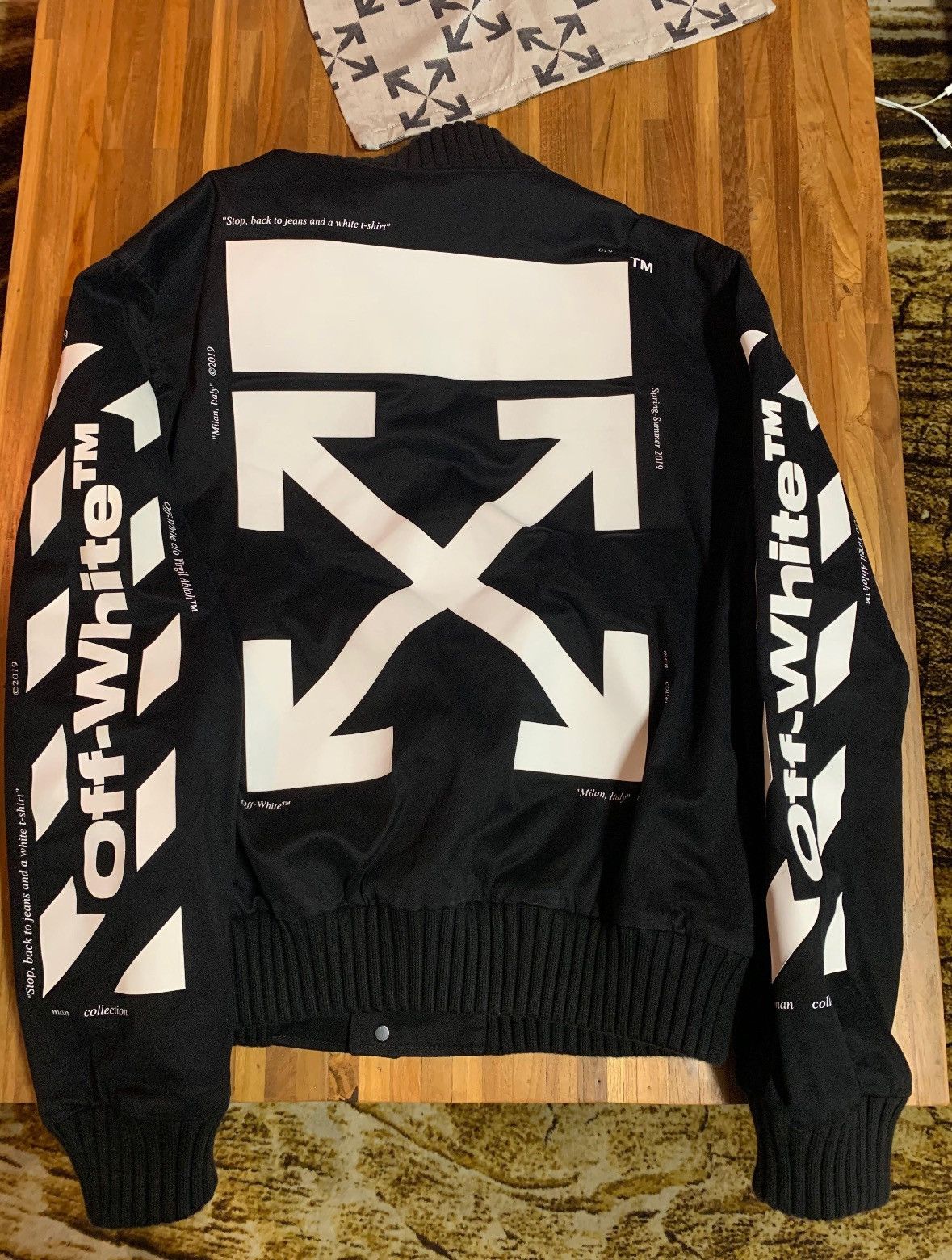 Off-White Off-White Arrow Logo Bomber Jacket Size US XL / EU 56 / 4 - 2 Thumbnail