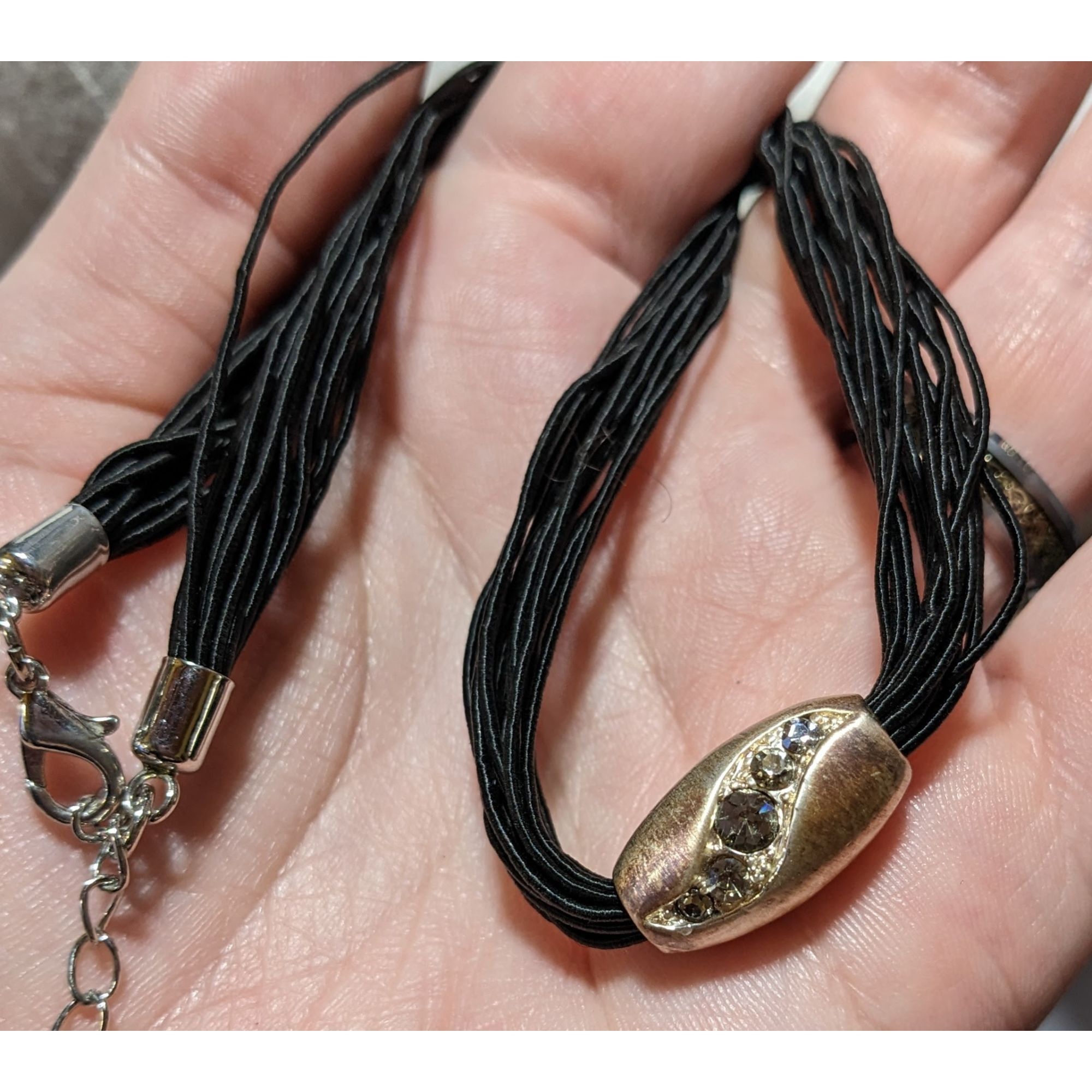 Other Modern Gem Inlaid Silver Barrel Pendant Necklace Size ONE SIZE - 4 Thumbnail