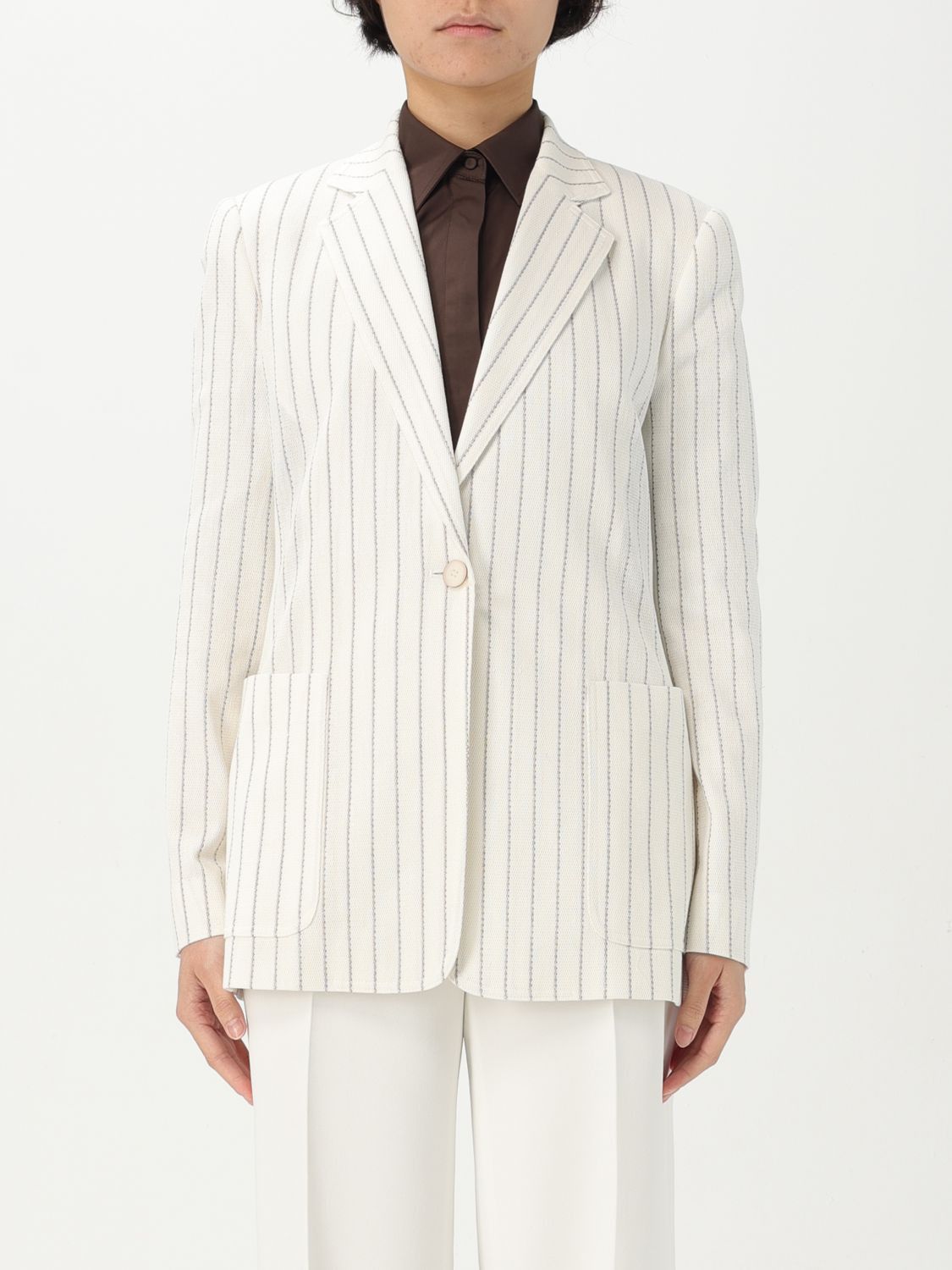 Max Mara Max Mara Jacket Woman White Size S / US 4 / IT 40 - 1 Thumbnail