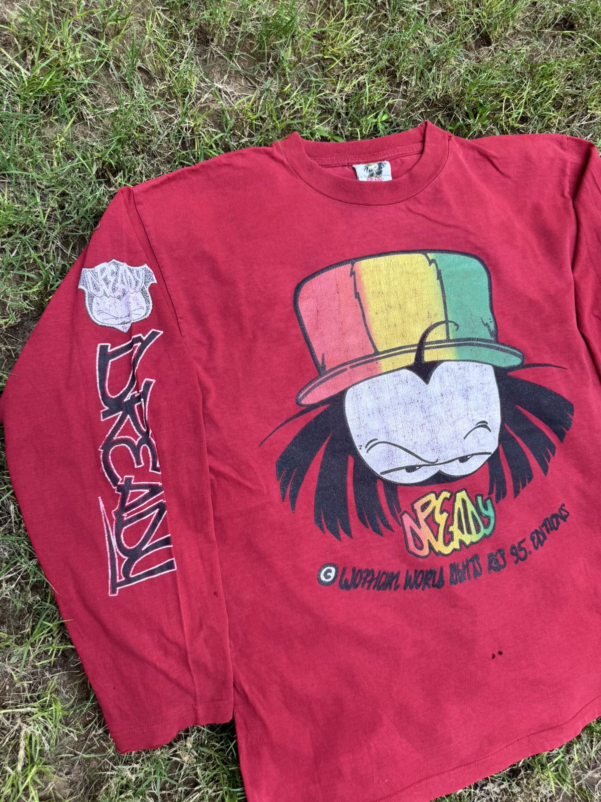 Vintage 90s Dready Smoke Weed Faded Long Sleeve Shirt Size US XL / EU 56 / 4 - 4 Thumbnail