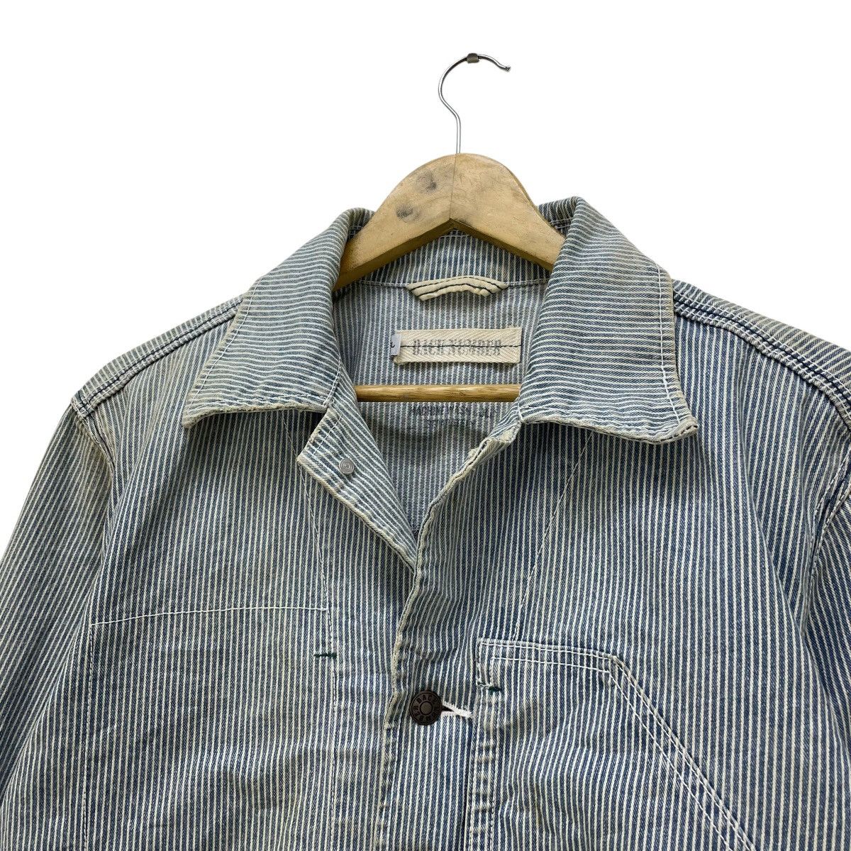 45rpm 💥Faded Japanese Brand Back Number Hikory Stripe Marine Army Size US M / EU 48-50 / 2 - 3 Thumbnail