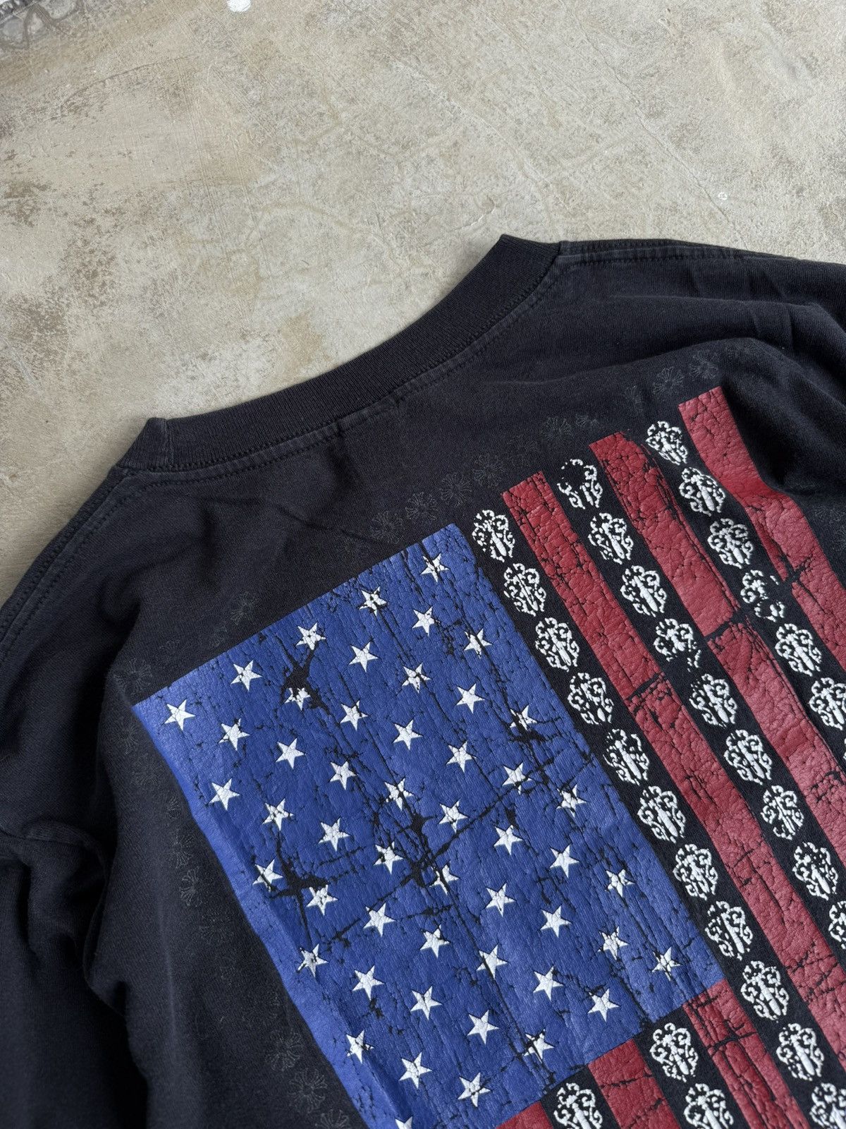 Chrome Hearts Chrome Hearts USA Flag Long Sleeve tshirt/Black Size US M / EU 48-50 / 2 - 10 Thumbnail