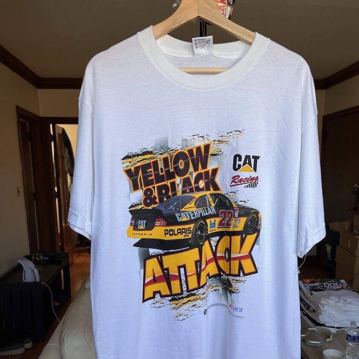 NASCAR VINTAGE NASCAR CAT POLARIS WARD BURTON #22 GRAPHIC TEE 90S Size US L / EU 52-54 / 3 - 1 Thumbnail