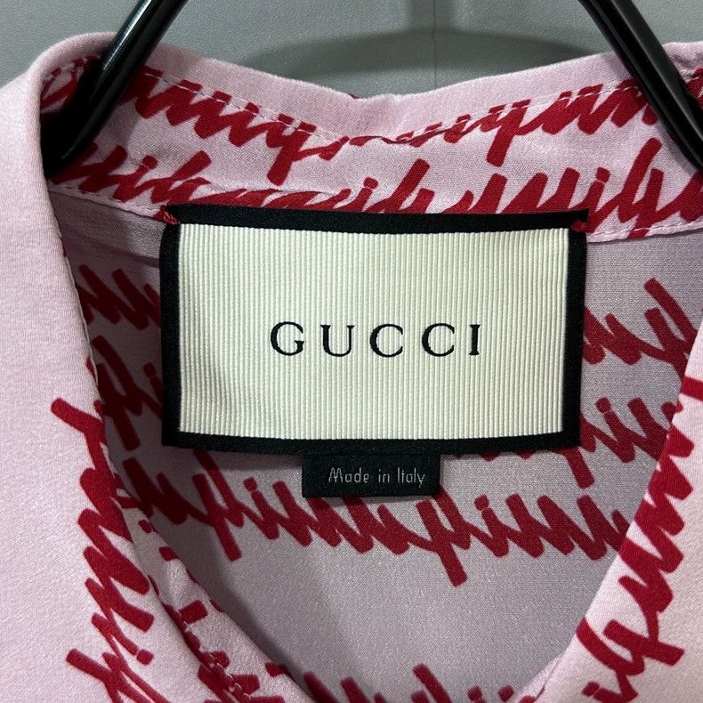 Gucci Gucci Pearl logo streamer silk shirt 2504-Nextarrow Size M / US 6-8 / IT 42-44 - 4 Thumbnail