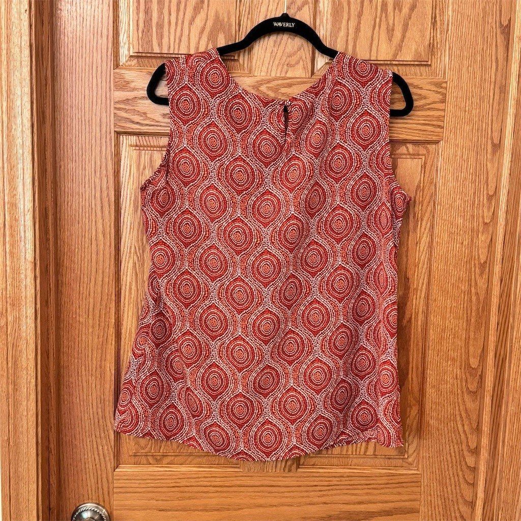 Merona Merona Blouse Womens XL Sleeveless Red Orange Geometric Dot Size XL / US 12-14 / IT 48-50 - 4 Thumbnail