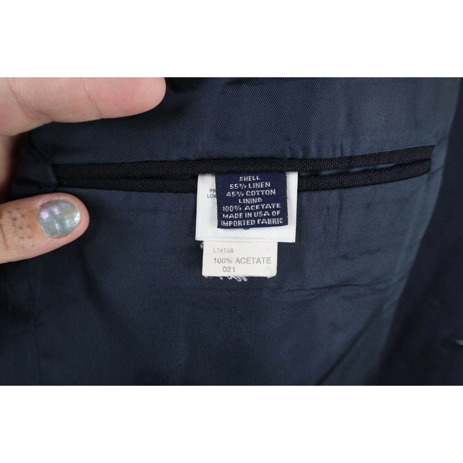 Lands' End × Vintage Vintage 90s Lands End Linen Blend 2 Button Suit Coat Jacket Size US L / EU 52-54 / 3 - 13 Thumbnail