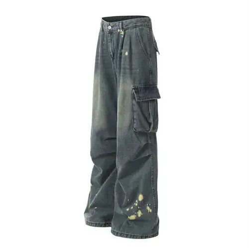 Jean Men's American street style multi-pocket cargo jeans Size US 32 / EU 48 - 3 Thumbnail