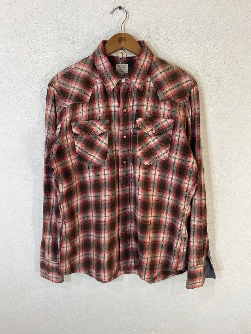 back number japanese brands shadow plaid western shirt