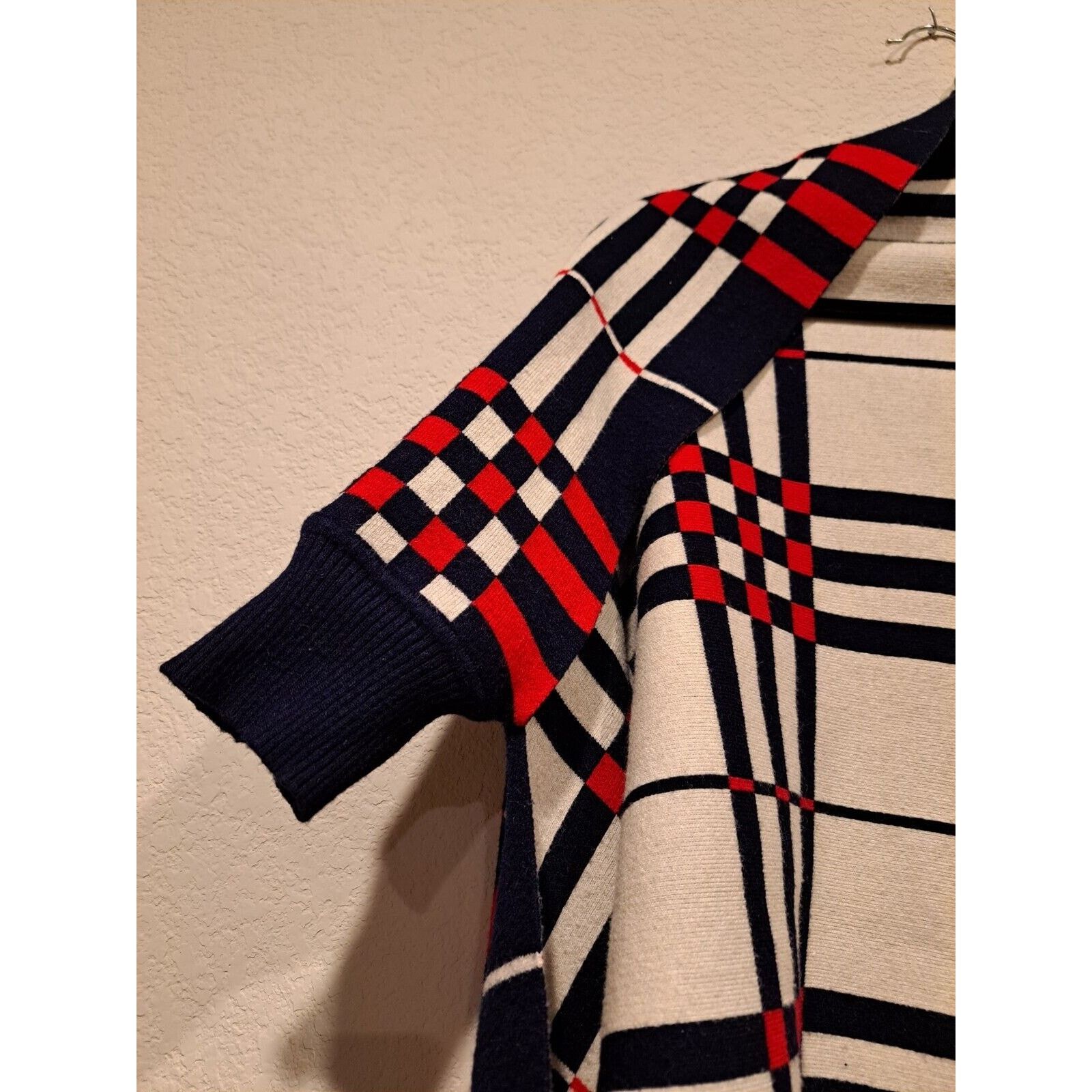 Other Cherie Bliss Shaw Scarf Shrug sweater plaid fringe one size Size ONE SIZE - 2 Thumbnail