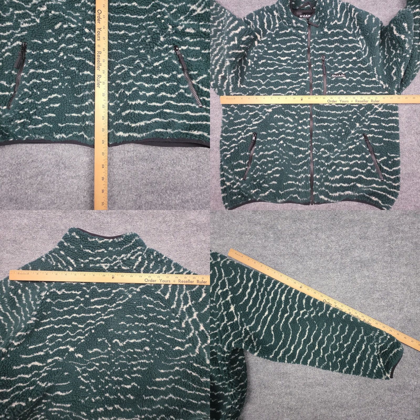 Vintage Quasi Skate Fleece Jacket Men Medium Green Abstract Skater Full Zip Jacket Regular Size US M / EU 48-50 / 2 - 8 Thumbnail
