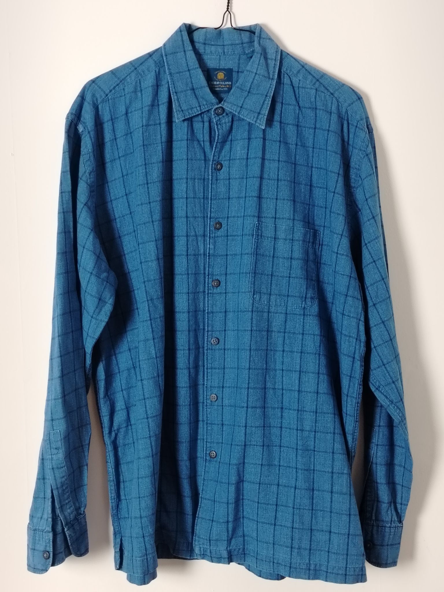 Other Pre-Loved Shirt Men's M Blue Checked Long Sleeve Button Size US M / EU 48-50 / 2 - 1 Thumbnail