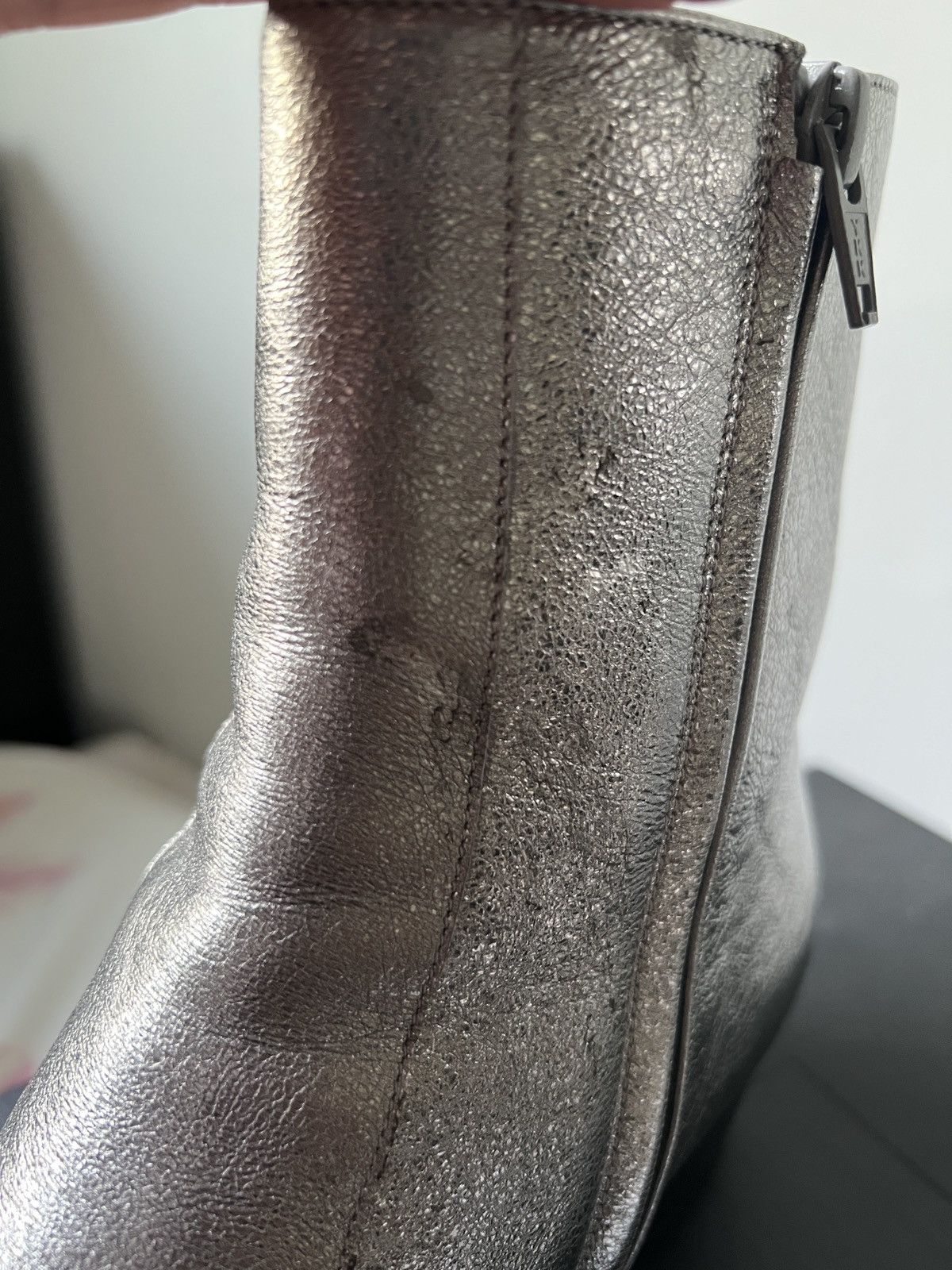 Hedi Slimane YSL Hedi Slimane Saint Laurent Wyatt 40 Silver Leather Boots Size US 8 / EU 41 - 5 Thumbnail