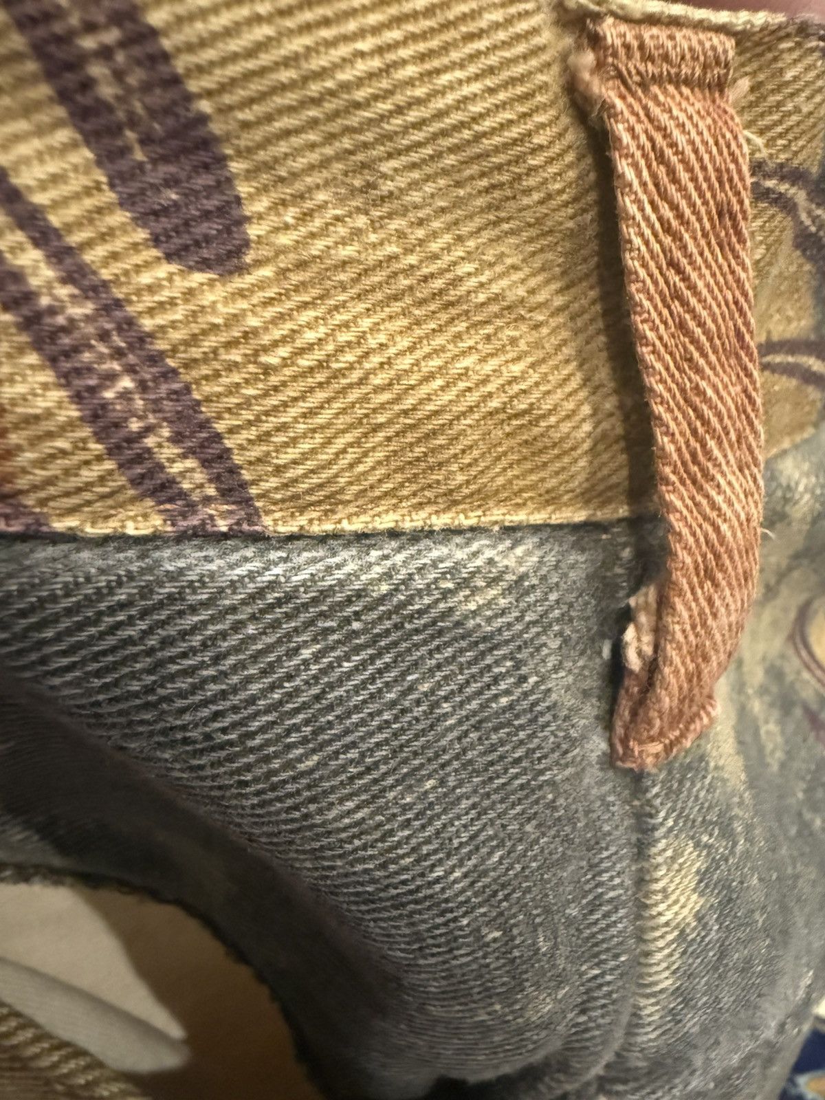 Other Vintage 70s Big Yank Patchwork Jeans Zig Zag Boho Rare Size 29" - 7 Thumbnail