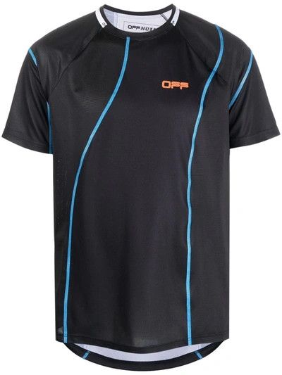 Off-White o1gr1nt1124 Active Logo Mesh T-Shirt in Black & Orange Size US XS / EU 42 / 0 - 1 Thumbnail