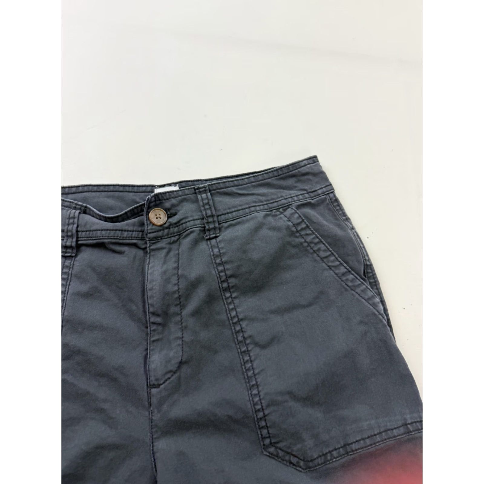 Gap Gap Womens Girlfriend Khaki Crop Straight Leg Pants Gray 6 Twill Casual with Pockets Stretch Cotton Spandex Size 28" / US 6 / IT 42 - 3 Thumbnail
